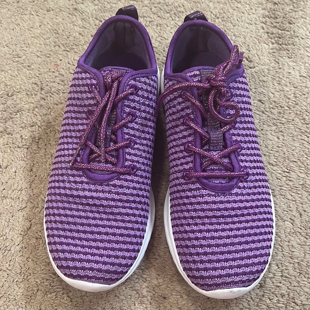 Purple sparkly sneakers